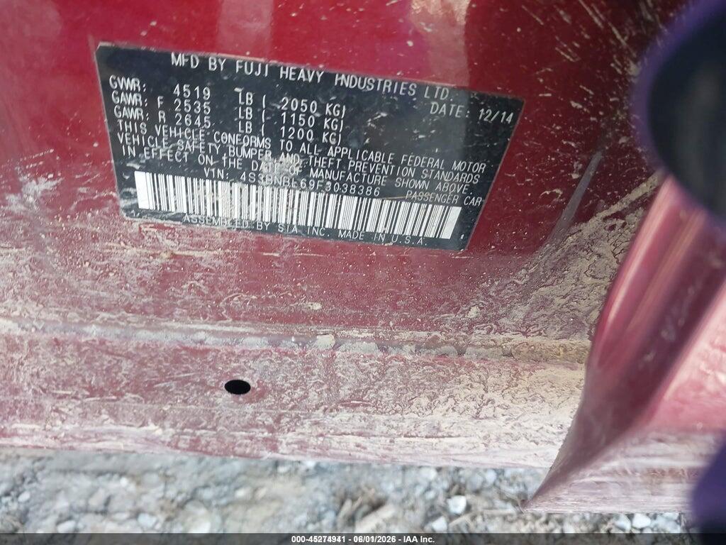 4S3BNBL69F3038386 2015 SUBARU LEGACY photo no. 9