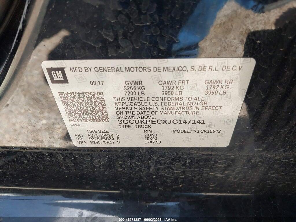 3GCUKPECXJG147141 2018 CHEVROLET SILVERADO 1500 photo no. 9