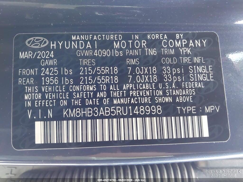 KM8HB3AB5RU148998 2024 HYUNDAI KONA photo no. 9