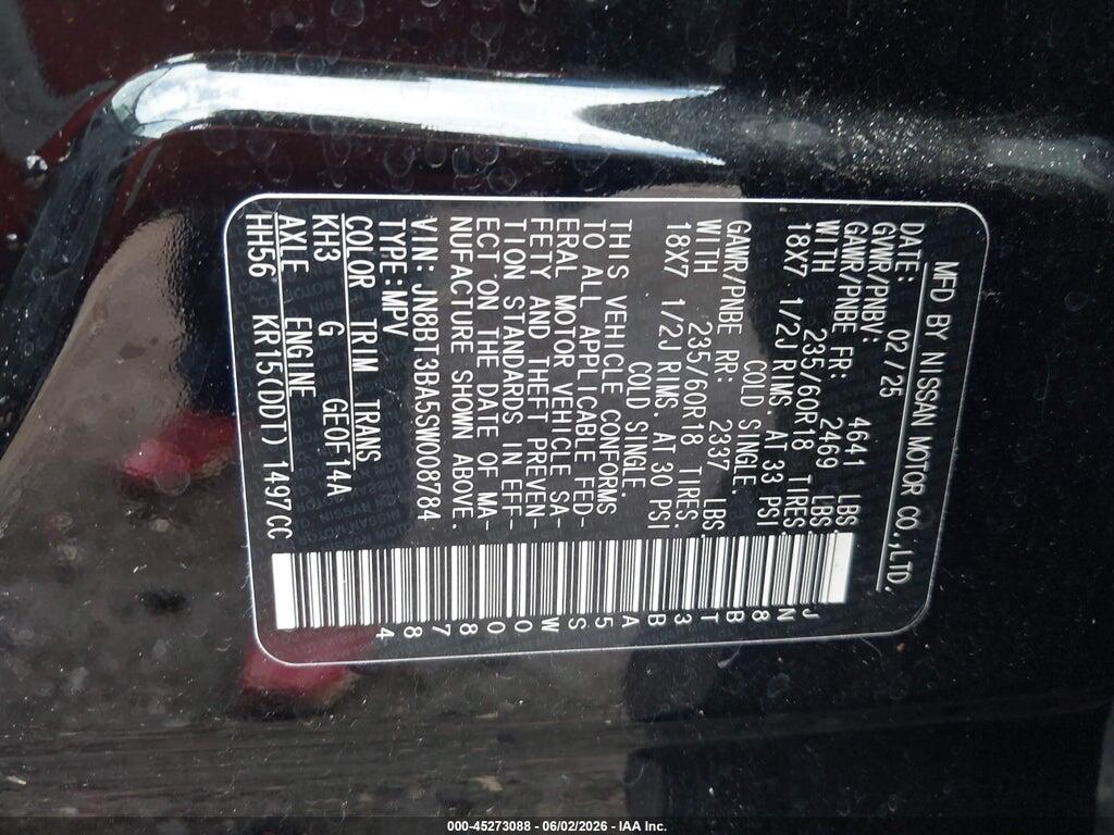 JN8BT3BA5SW008784 2025 NISSAN ROGUE photo no. 9