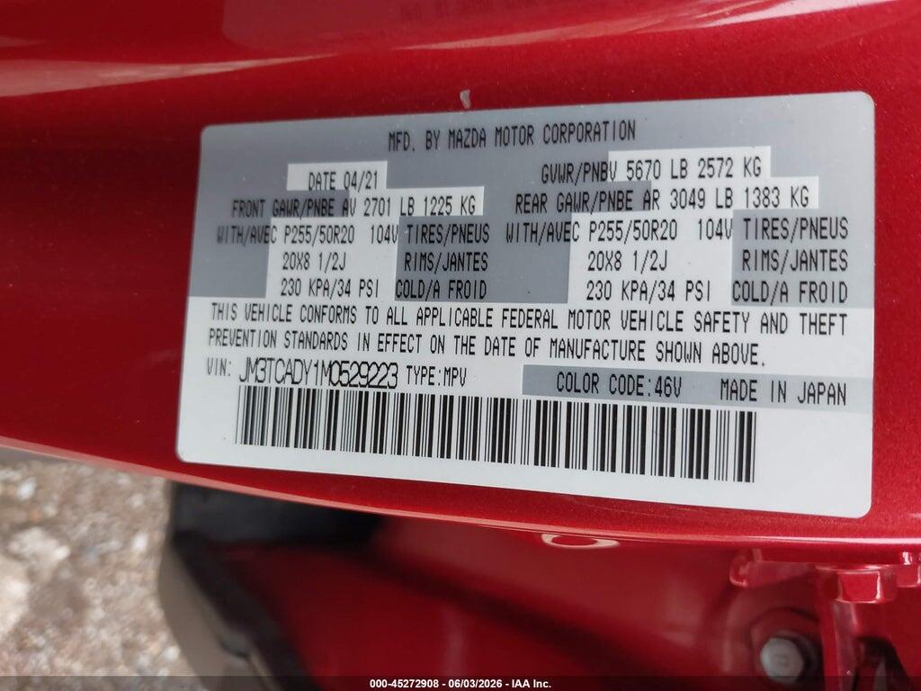 JM3TCADY1M0529223 2021 MAZDA CX-9 photo no. 9