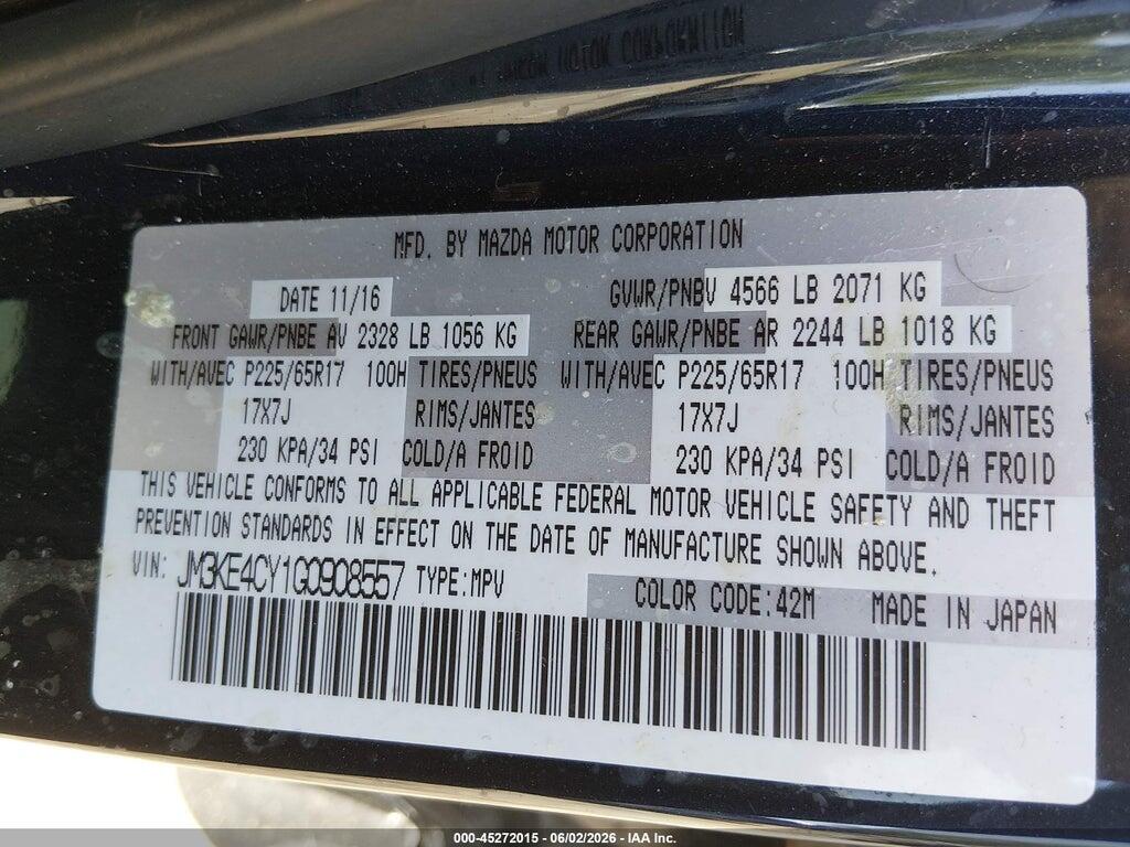 JM3KE4CY1G0908557 2016 MAZDA CX-5 photo no. 9