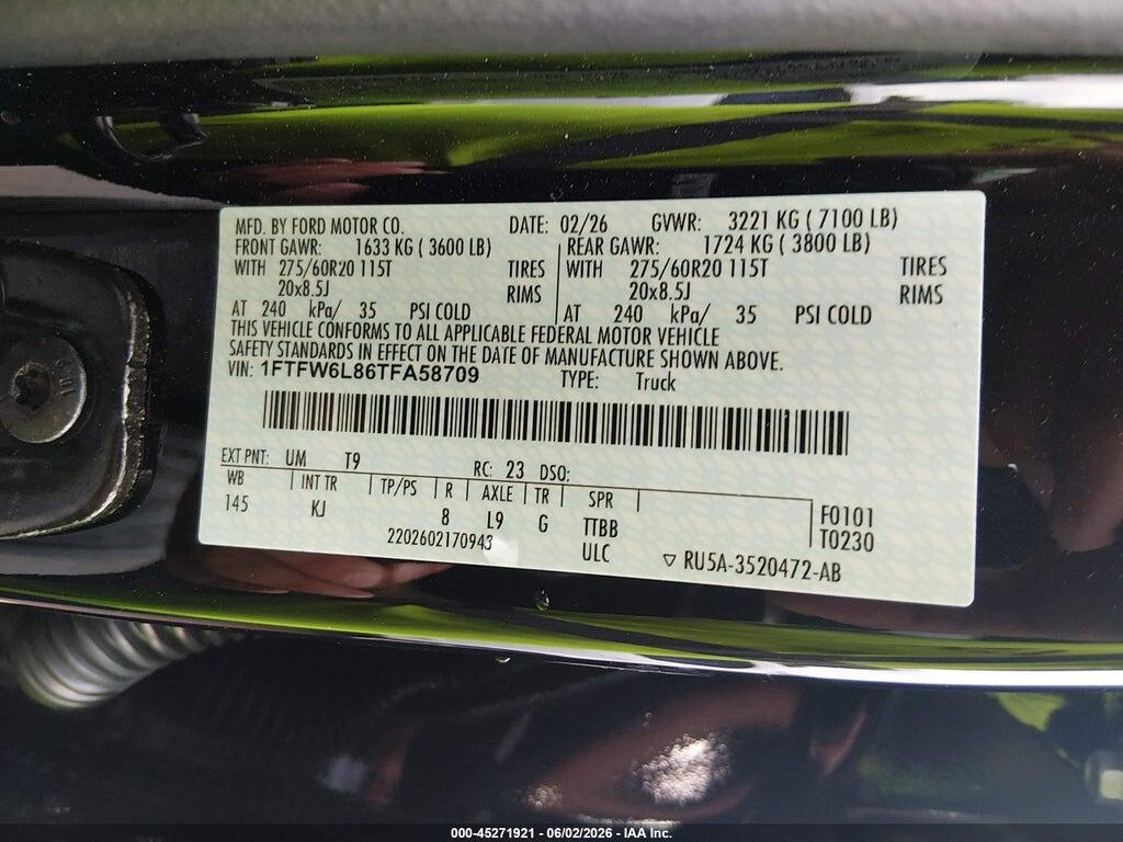 1FTFW6L86TFA58709 2026 FORD F-150 photo no. 9