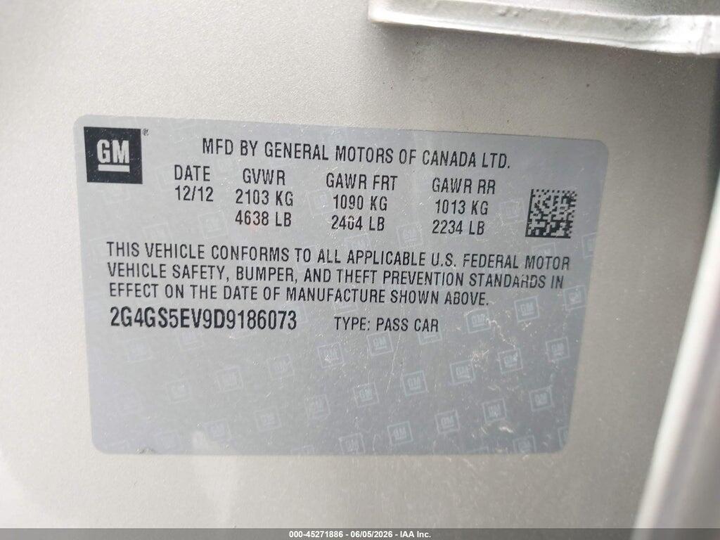 2G4GS5EV9D9186073 2013 BUICK REGAL photo no. 9