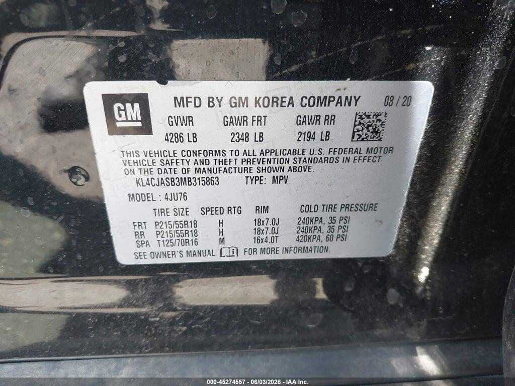 KL4CJASB3MB315863 2021 BUICK ENCORE photo no. 9