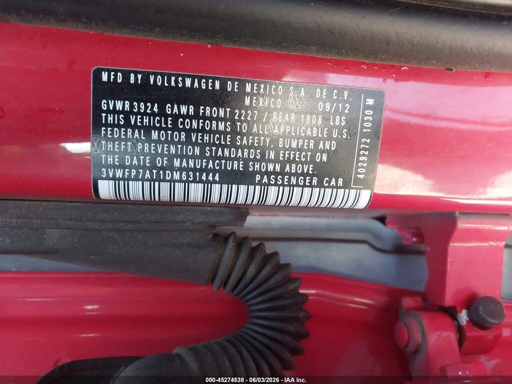 3VWFP7AT1DM631444 2013 VOLKSWAGEN BEETLE photo no. 9