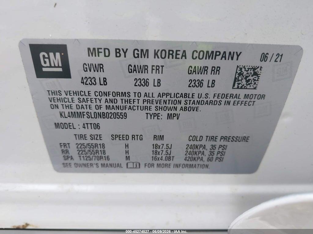 KL4MMFSL0NB020559 2022 BUICK ENCORE GX photo no. 9