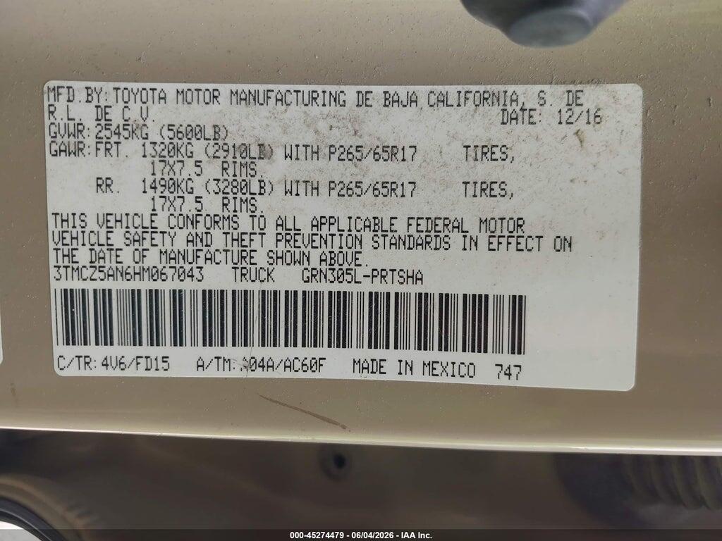 3TMCZ5AN6HM067043 2017 TOYOTA TACOMA photo no. 9