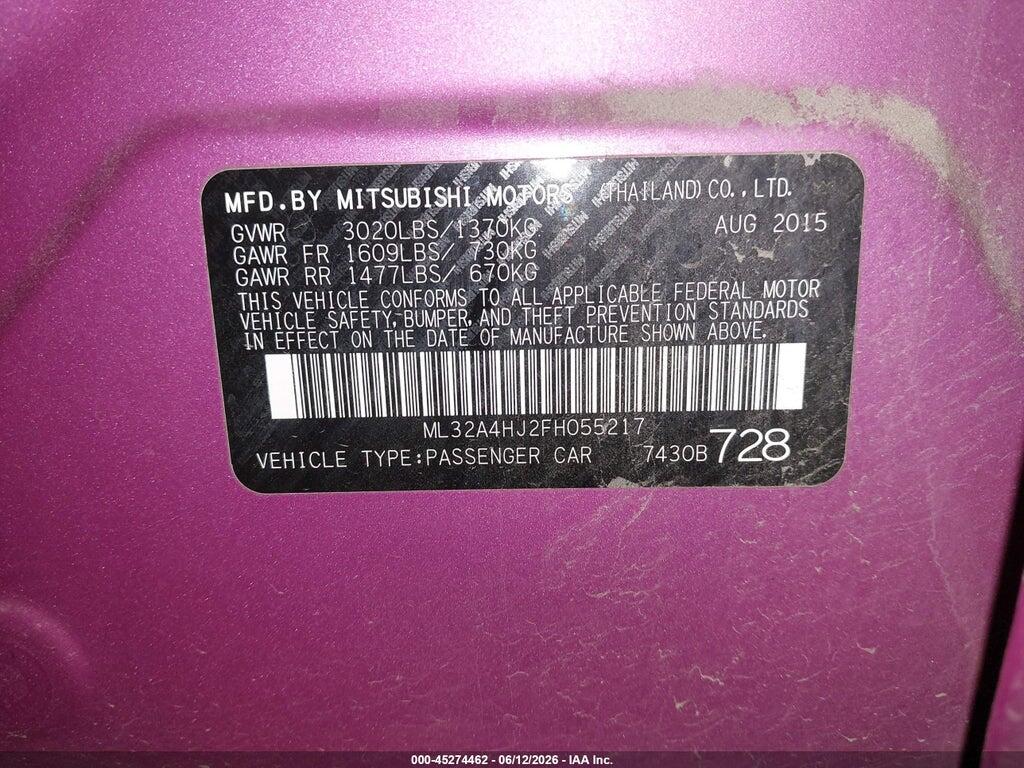 ML32A4HJ2FH055217 2015 MITSUBISHI MIRAGE photo no. 9