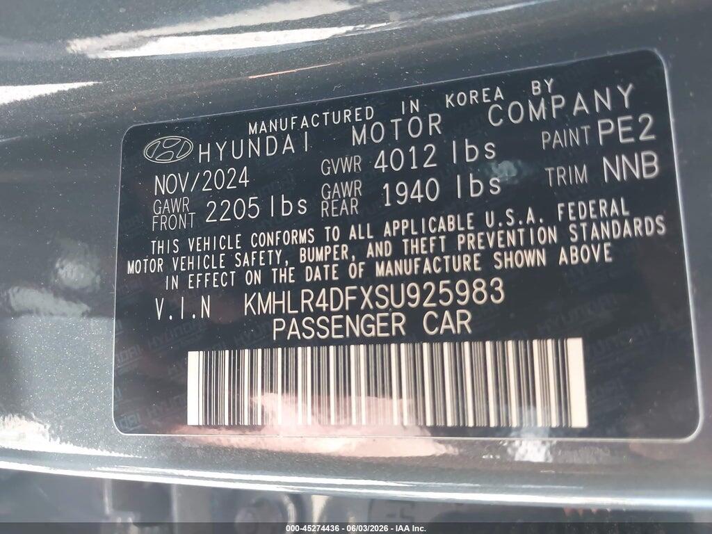 KMHLR4DFXSU925983 2025 HYUNDAI ELANTRA photo no. 9