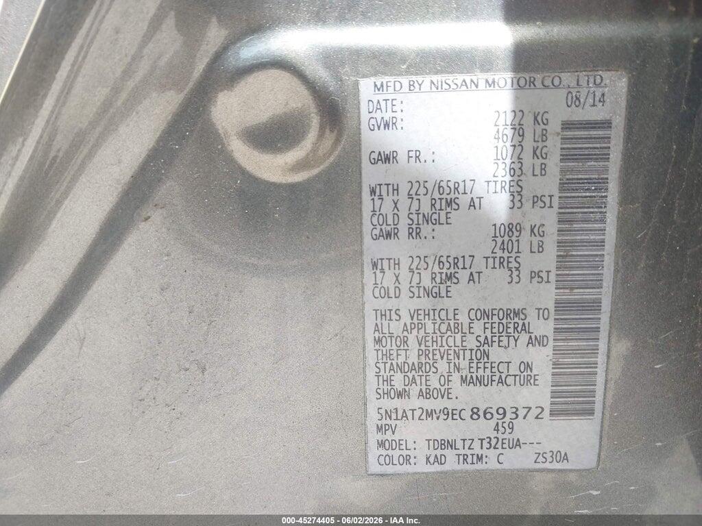 5N1AT2MV9EC869372 2014 NISSAN ROGUE photo no. 9