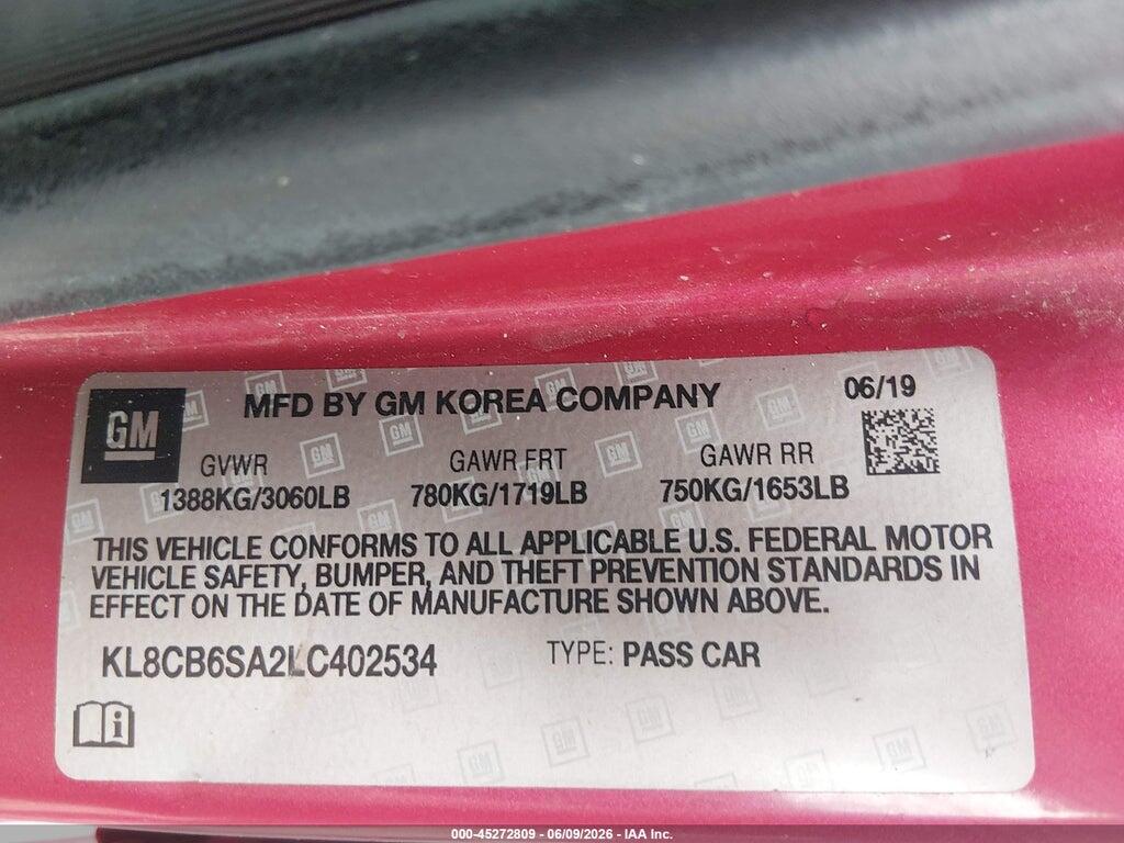 KL8CB6SA2LC402534 2020 CHEVROLET SPARK photo no. 9