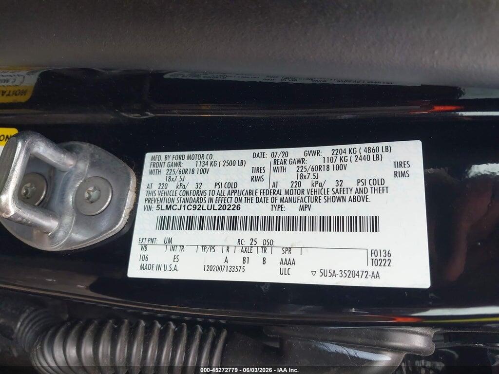 5LMCJ1C92LUL20226 2020 LINCOLN CORSAIR photo no. 9