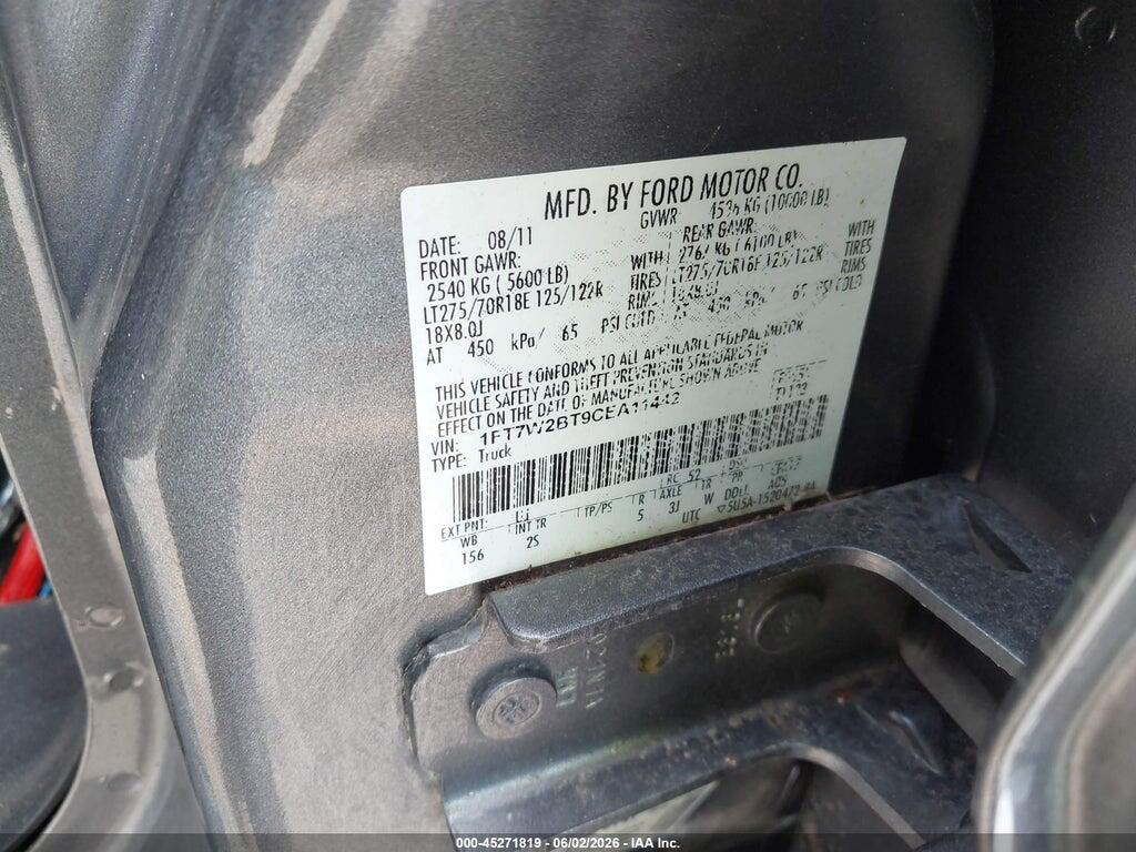 1FT7W2BT9CEA11442 2012 FORD F-250 photo no. 9