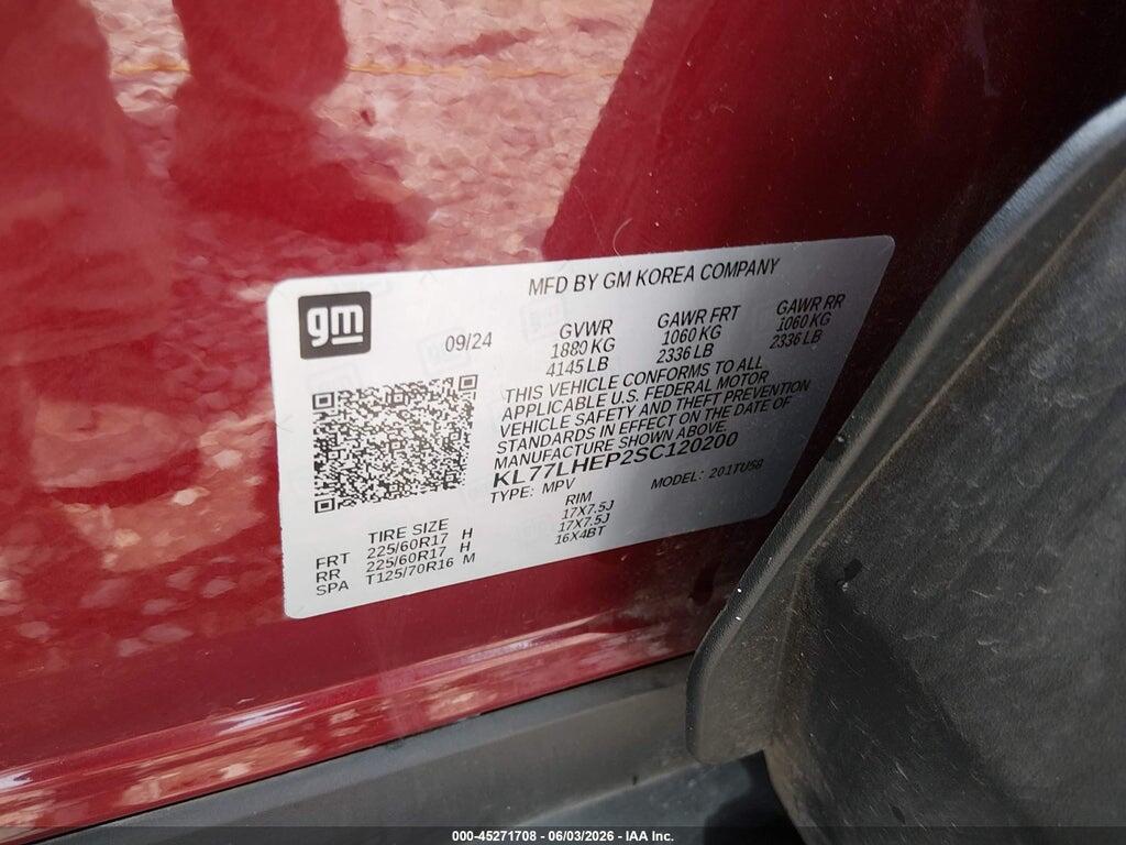 KL77LHEP2SC120200 2025 CHEVROLET TRAX photo no. 9