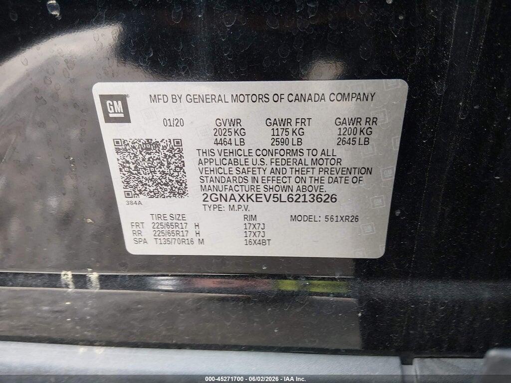 2GNAXKEV5L6213626 2020 CHEVROLET EQUINOX photo no. 9