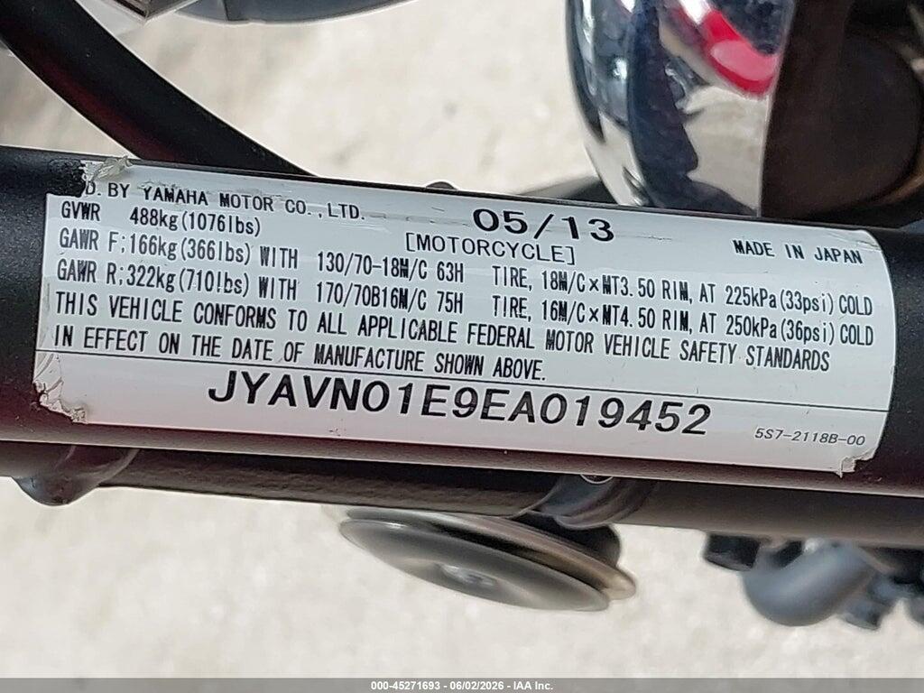 JYAVN01E9EA019452 2014 YAMAHA XVS950 photo no. 10