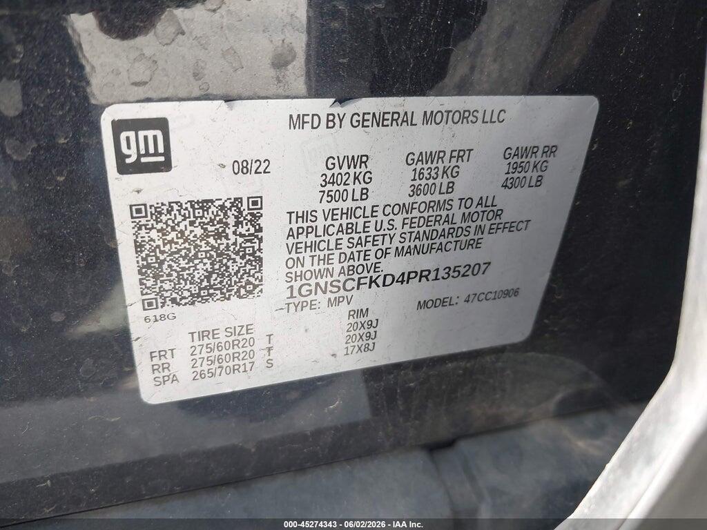 1GNSCFKD4PR135207 2023 CHEVROLET SUBURBAN photo no. 9