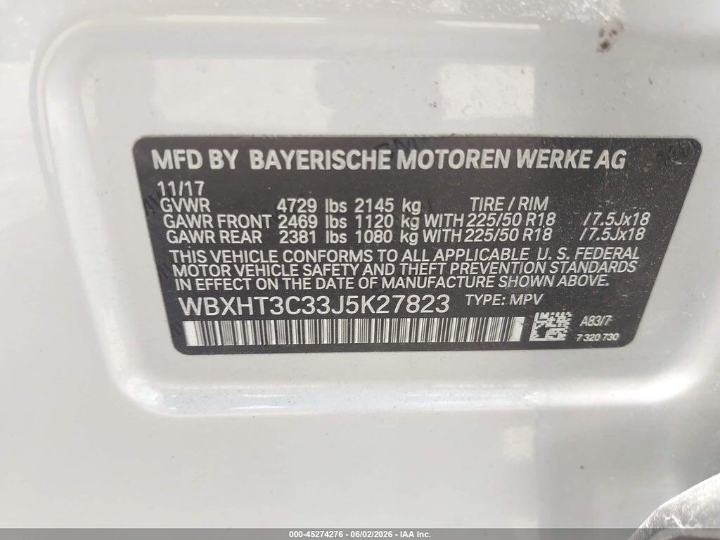 WBXHT3C33J5K27823 2018 BMW X1 photo no. 9