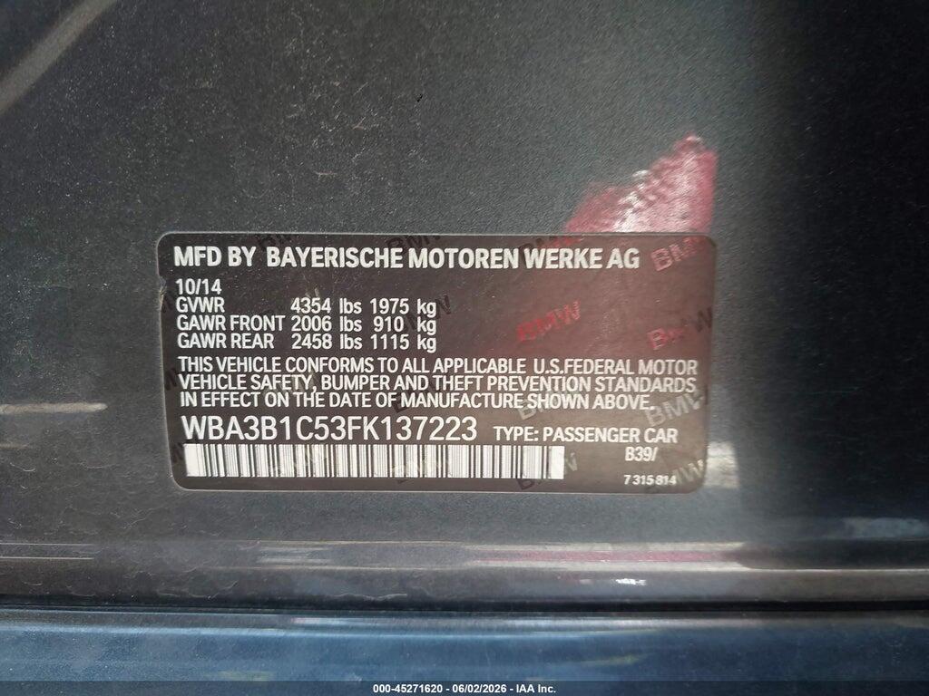 WBA3B1C53FK137223 2015 BMW 320I photo no. 9