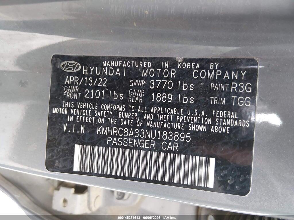 KMHRC8A33NU183895 2022 HYUNDAI VENUE photo no. 9