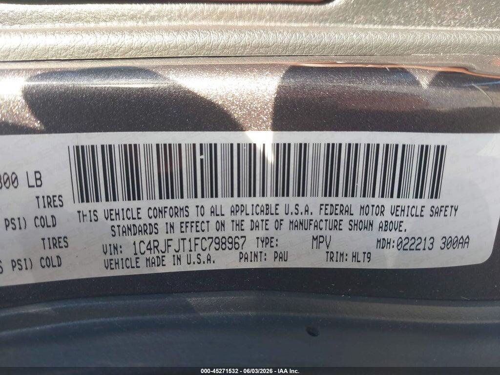 1C4RJFJT1FC798967 2015 JEEP GRAND CHEROKEE photo no. 9