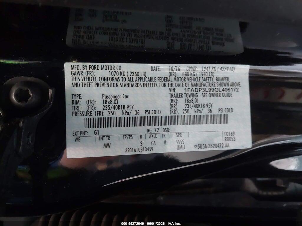 1FADP3L99GL406172 2016 FORD FOCUS ST photo no. 9