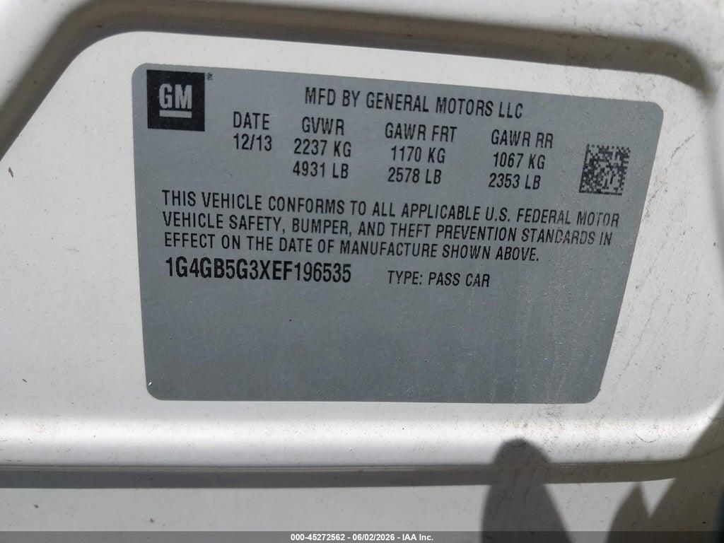 1G4GB5G3XEF196535 2014 BUICK LACROSSE photo no. 9