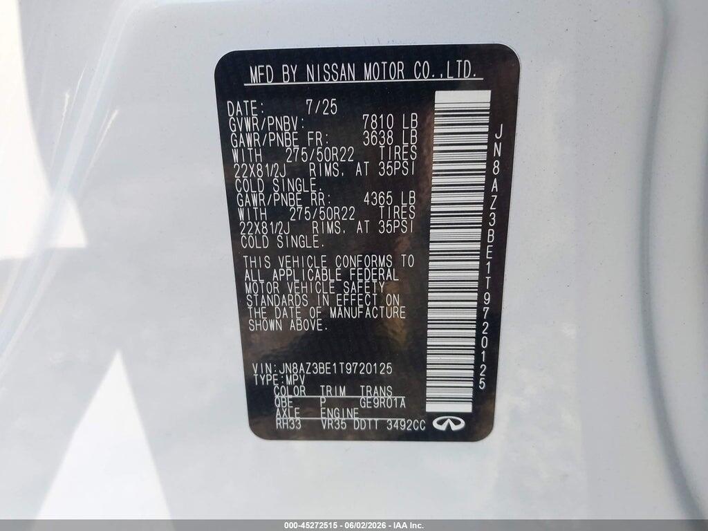 JN8AZ3BE1T9720125 2026 INFINITI QX80 photo no. 9
