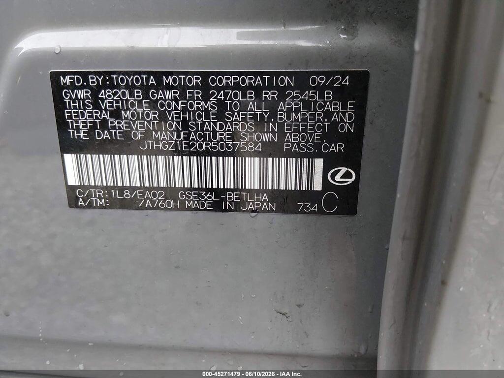 JTHGZ1E20R5037584 2024 LEXUS IS 350 photo no. 9