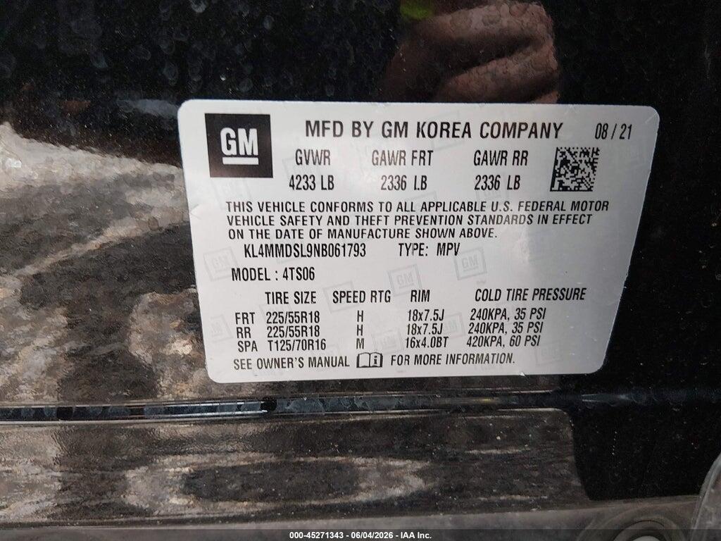 KL4MMDSL9NB061793 2022 BUICK ENCORE GX photo no. 9