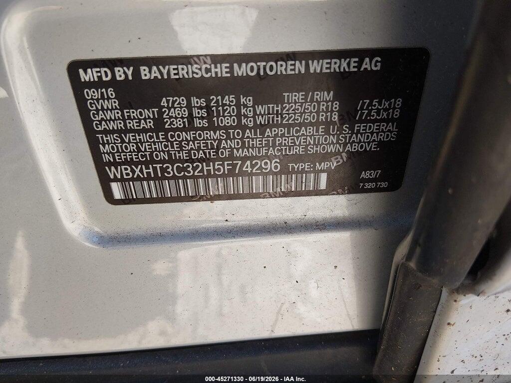 WBXHT3C32H5F74296 2017 BMW X1 photo no. 9