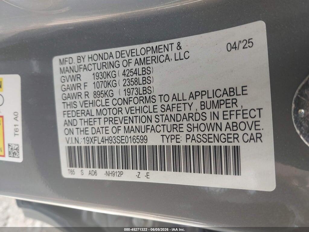 19XFL4H93SE016599 2025 HONDA CIVIC HYBRID photo no. 9