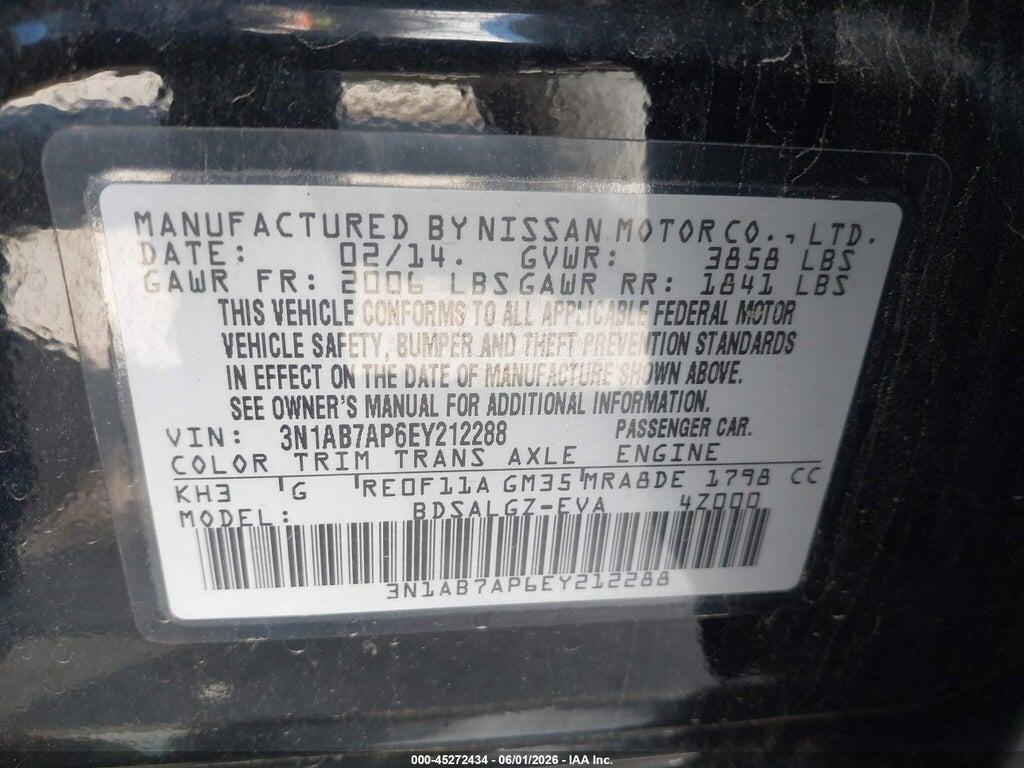 3N1AB7AP6EY212288 2014 NISSAN SENTRA photo no. 9