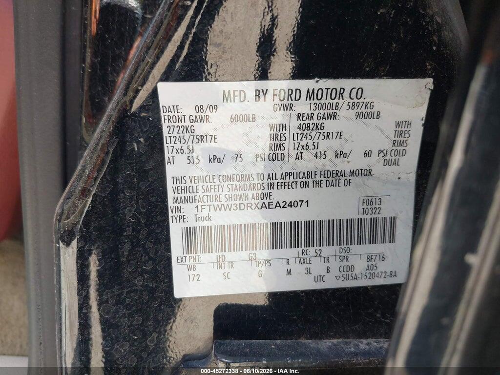 1FTWW3DRXAEA24071 2010 FORD F-350 photo no. 8