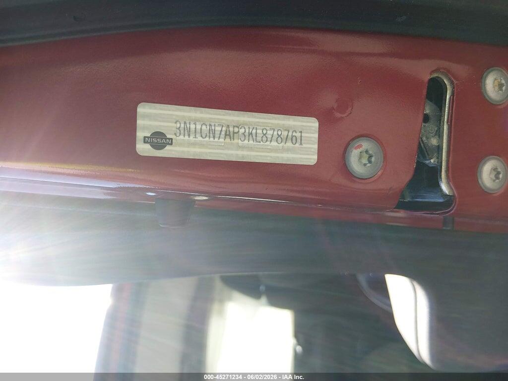 3N1CN7AP3KL878761 2019 NISSAN VERSA photo no. 9