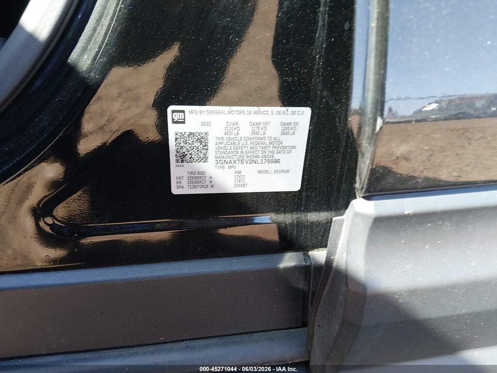 3GNAXTEV2NL175986 2022 CHEVROLET EQUINOX photo no. 9
