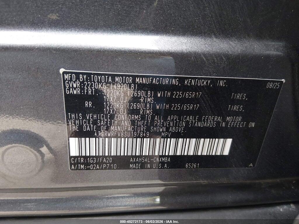 4T3RWRFV8SU197849 2025 TOYOTA RAV4 HYBRID photo no. 9