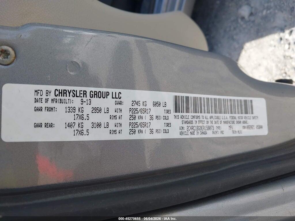 2C4RC1BG9ER158073 2014 CHRYSLER TOWN & COUNTRY photo no. 9
