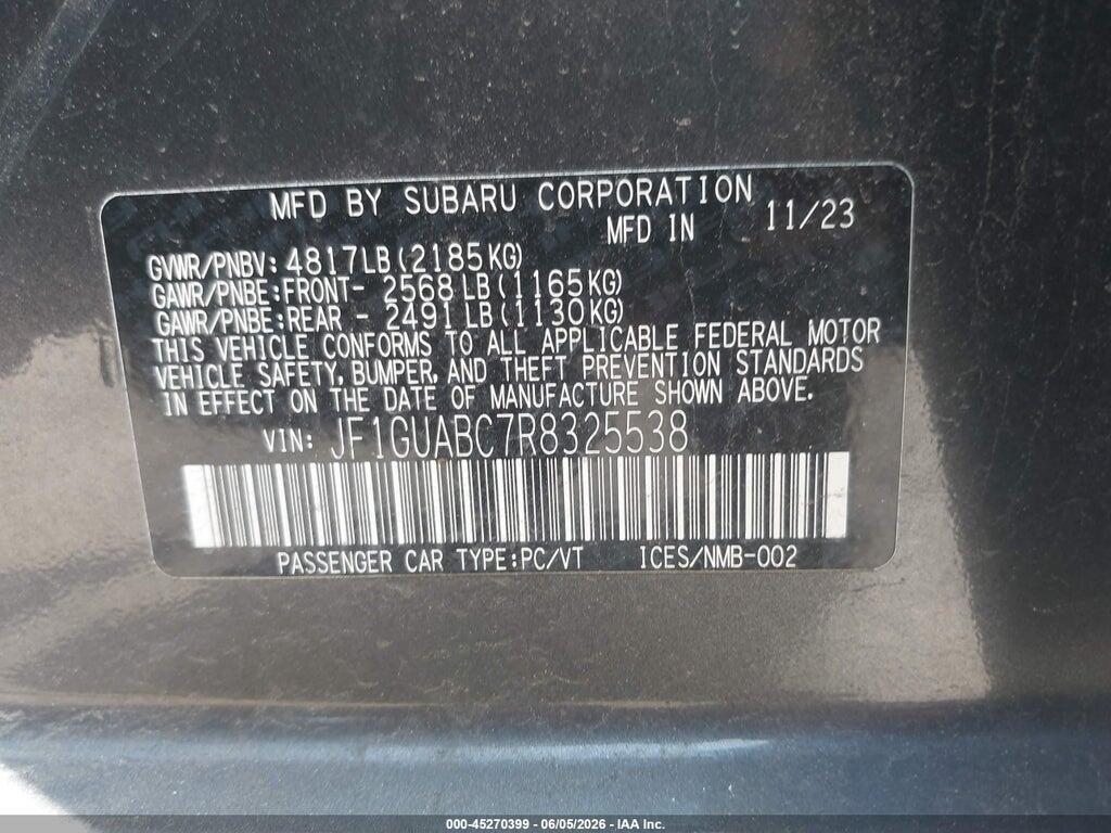 JF1GUABC7R8325538 2024 SUBARU IMPREZA photo no. 9
