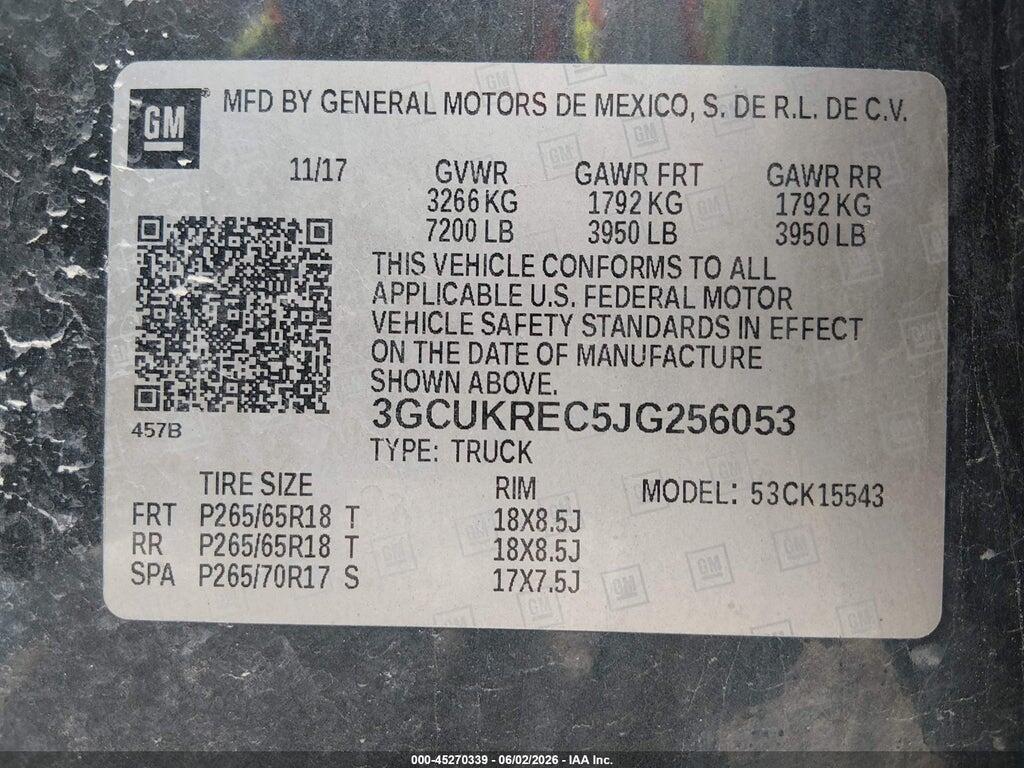 3GCUKREC5JG256053 2018 CHEVROLET SILVERADO 1500 photo no. 9