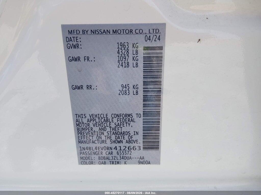 1N4BL4EV0RN412663 2024 NISSAN ALTIMA photo no. 9
