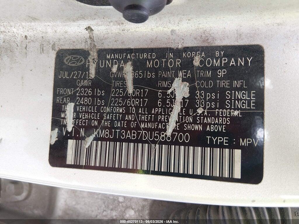 KM8JT3AB7DU588700 2013 HYUNDAI TUCSON photo no. 9