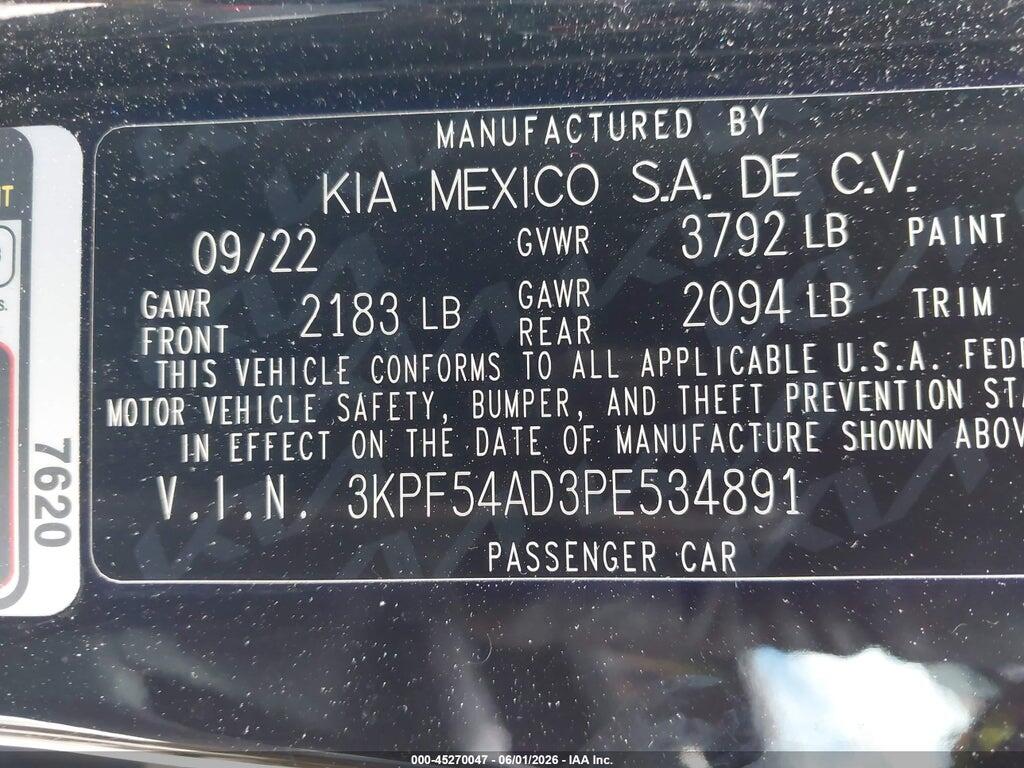 3KPF54AD3PE534891 2023 KIA FORTE photo no. 9