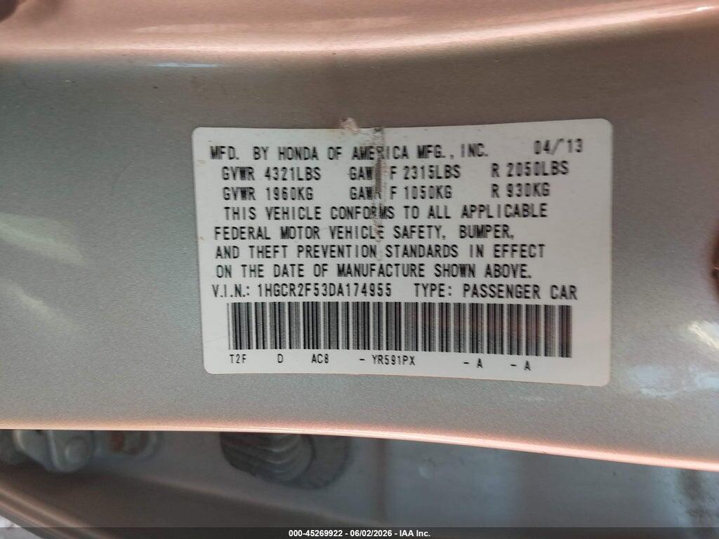 1HGCR2F53DA174955 2013 HONDA ACCORD photo no. 9