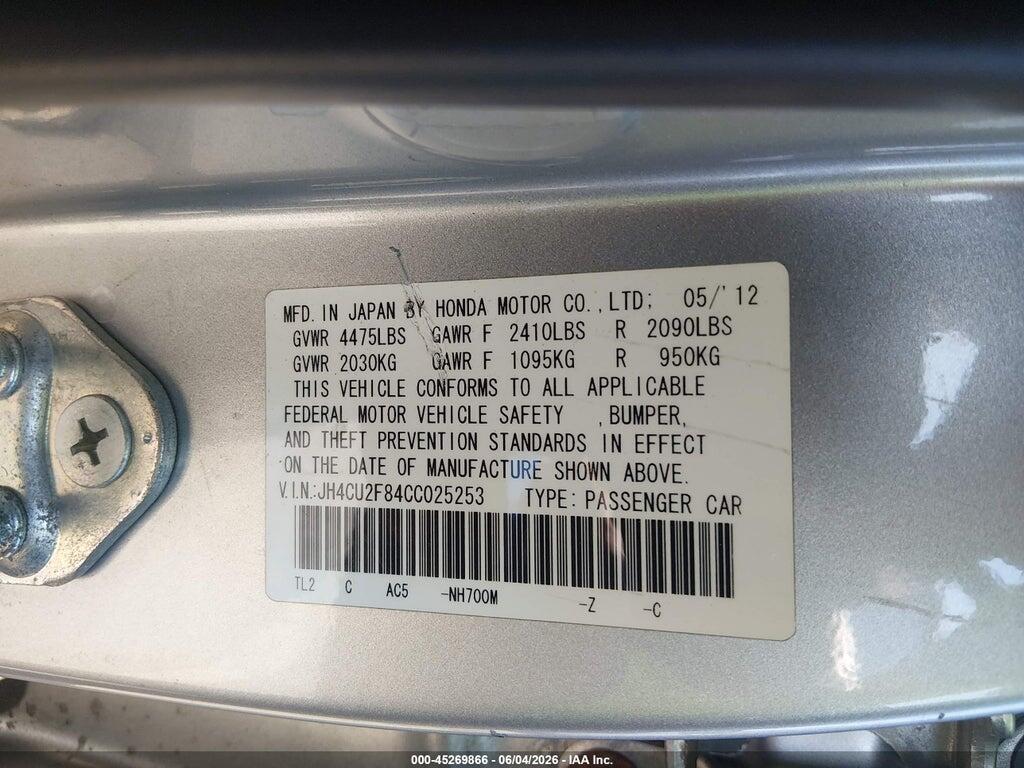 JH4CU2F84CC025253 2012 ACURA TSX photo no. 9