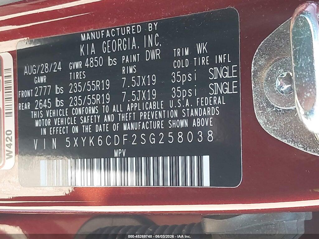 5XYK6CDF2SG258038 2025 KIA SPORTAGE photo no. 9