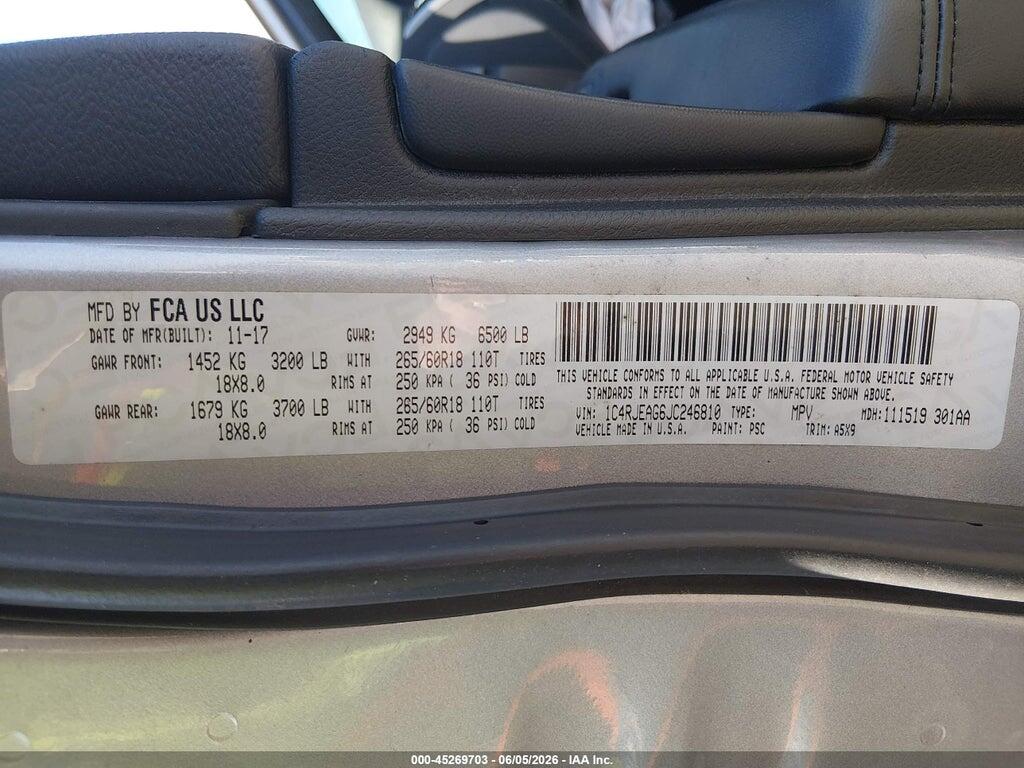 1C4RJEAG6JC246810 2018 JEEP GRAND CHEROKEE photo no. 9