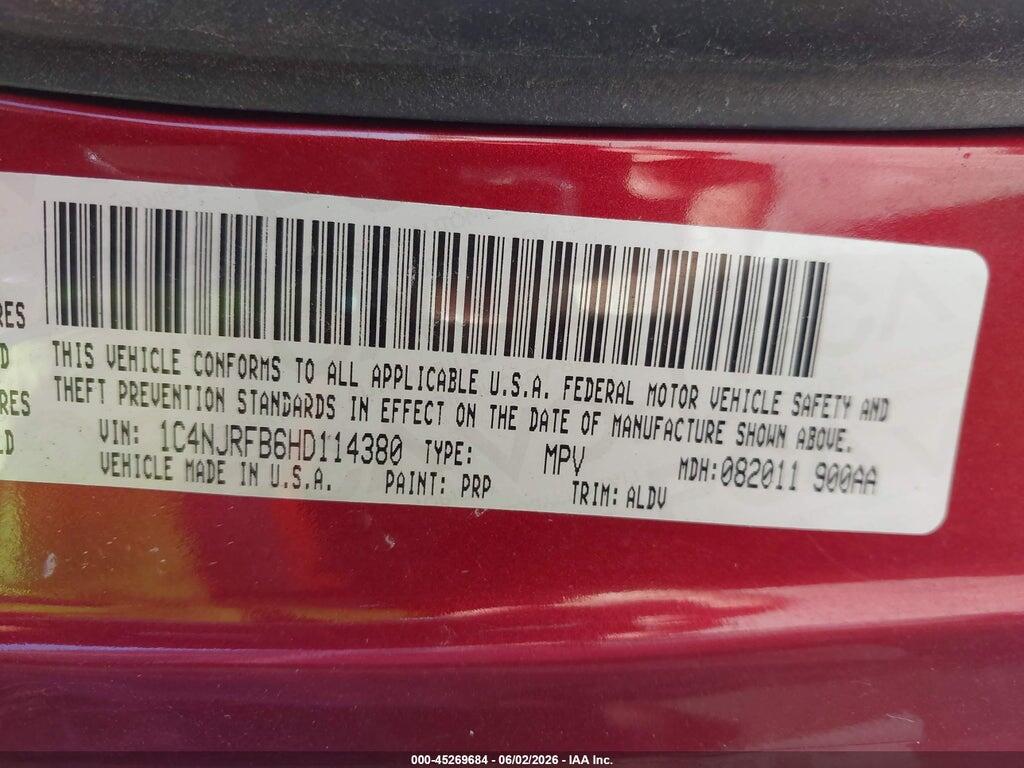 1C4NJRFB6HD114380 2017 JEEP PATRIOT photo no. 9