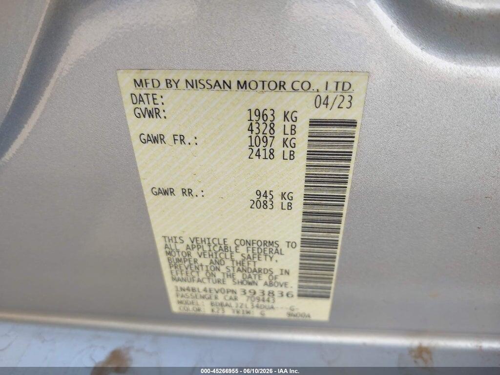 1N4BL4EV0PN393836 2023 NISSAN ALTIMA photo no. 9